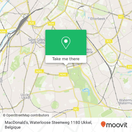 MacDonald's, Waterloose Steenweg 1180 Ukkel kaart