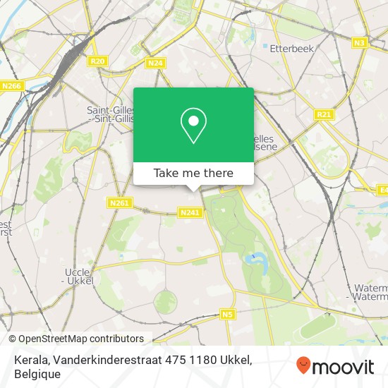 Kerala, Vanderkinderestraat 475 1180 Ukkel kaart