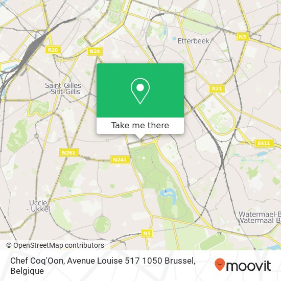 Chef Coq'Oon, Avenue Louise 517 1050 Brussel kaart