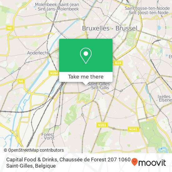 Capital Food & Drinks, Chaussée de Forest 207 1060 Saint-Gilles kaart