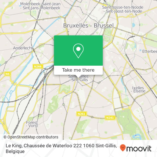 Le King, Chaussée de Waterloo 222 1060 Sint-Gillis kaart
