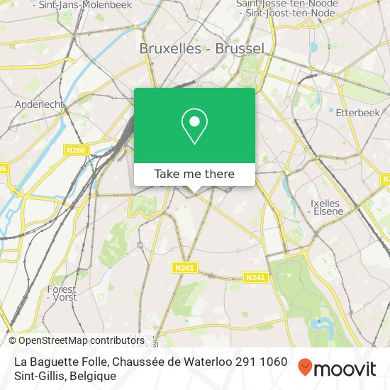 La Baguette Folle, Chaussée de Waterloo 291 1060 Sint-Gillis kaart