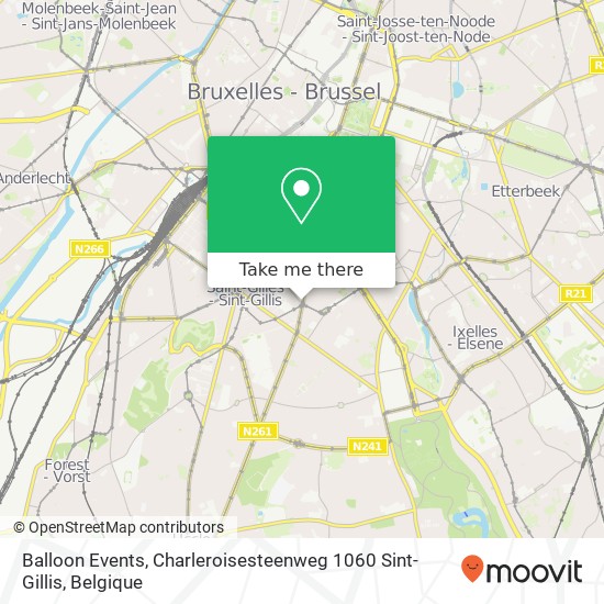 Balloon Events, Charleroisesteenweg 1060 Sint-Gillis kaart