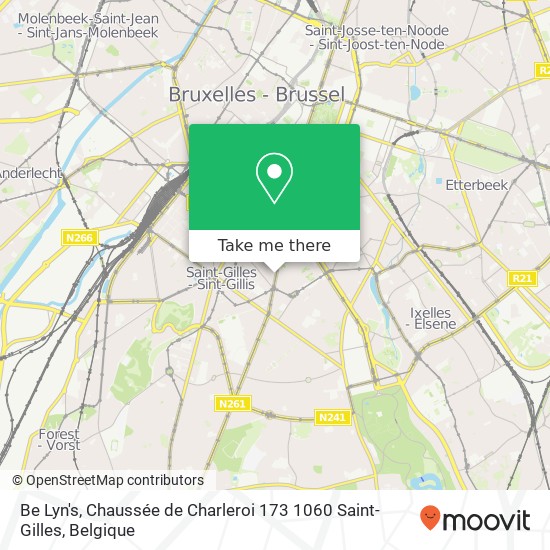 Be Lyn's, Chaussée de Charleroi 173 1060 Saint-Gilles kaart
