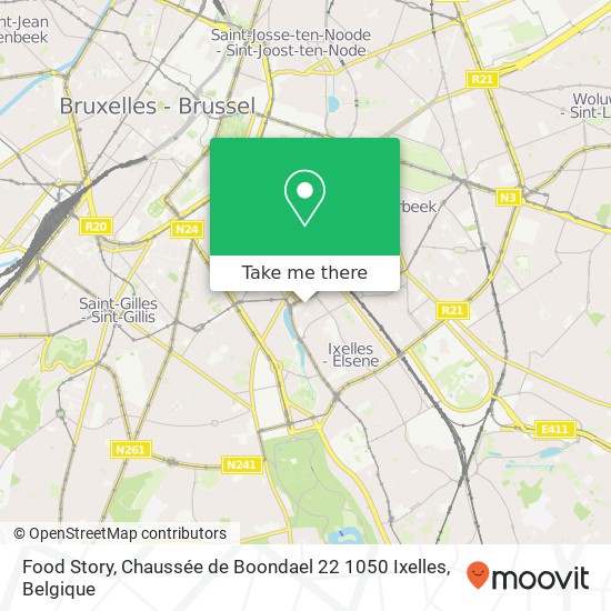 Food Story, Chaussée de Boondael 22 1050 Ixelles kaart