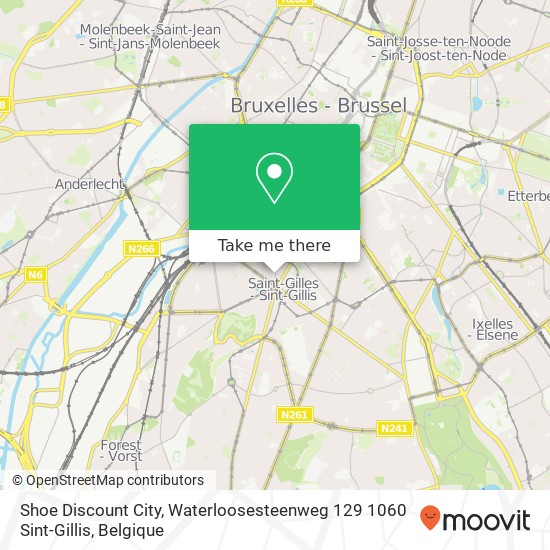 Shoe Discount City, Waterloosesteenweg 129 1060 Sint-Gillis kaart