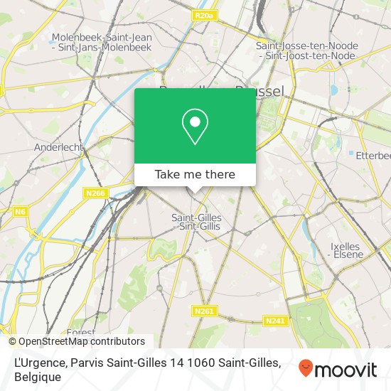 L'Urgence, Parvis Saint-Gilles 14 1060 Saint-Gilles kaart