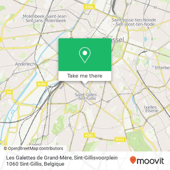 Les Galettes de Grand-Mère, Sint-Gillisvoorplein 1060 Sint-Gillis kaart