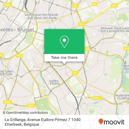 La Grillange, Avenue Eudore Pirmez 7 1040 Etterbeek kaart