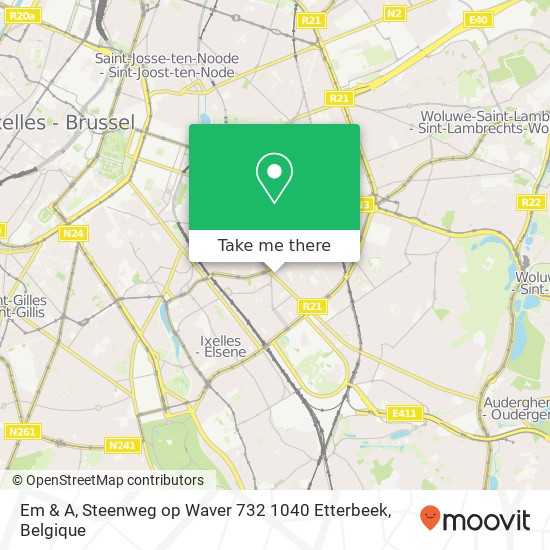 Em & A, Steenweg op Waver 732 1040 Etterbeek kaart