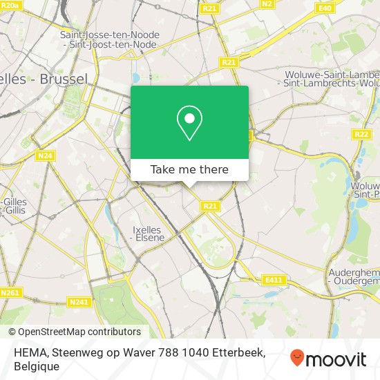 HEMA, Steenweg op Waver 788 1040 Etterbeek kaart