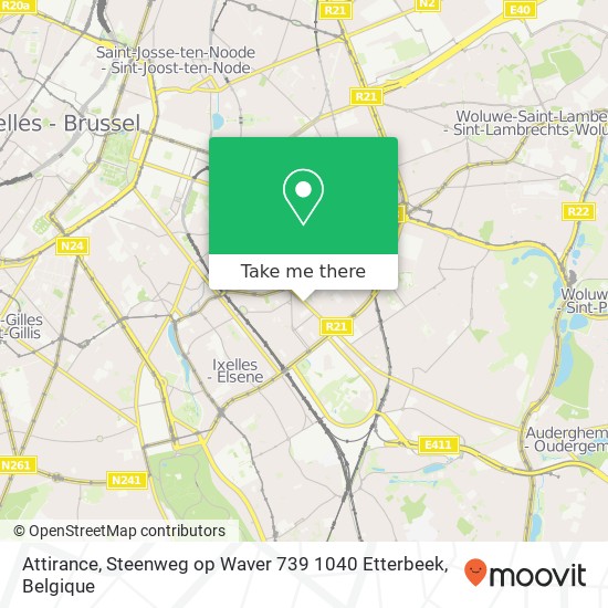 Attirance, Steenweg op Waver 739 1040 Etterbeek kaart