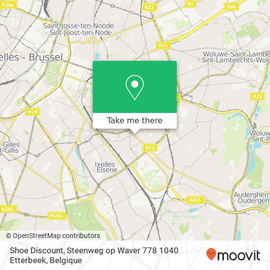 Shoe Discount, Steenweg op Waver 778 1040 Etterbeek kaart