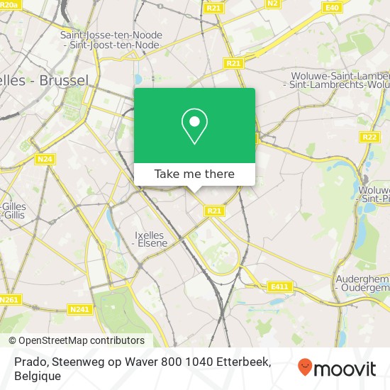 Prado, Steenweg op Waver 800 1040 Etterbeek kaart