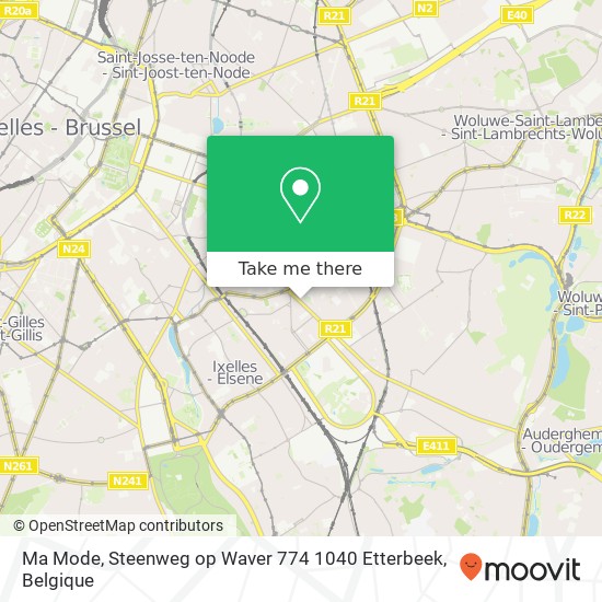 Ma Mode, Steenweg op Waver 774 1040 Etterbeek kaart