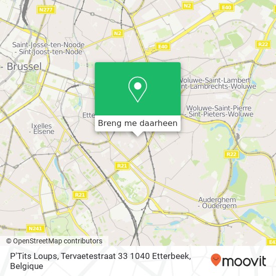 P'Tits Loups, Tervaetestraat 33 1040 Etterbeek kaart