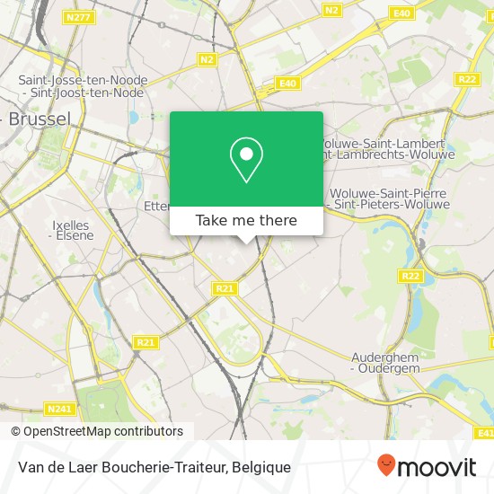 Van de Laer Boucherie-Traiteur, Rue de Pervyse 40 1040 Etterbeek kaart
