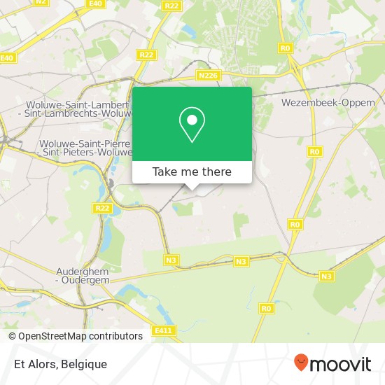 Et Alors, Rue au Bois 352 1150 Sint-Pieters-Woluwe kaart