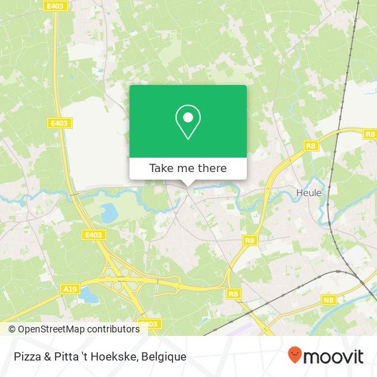 Pizza & Pitta 't Hoekske, Poststraat 2 8560 Wevelgem kaart