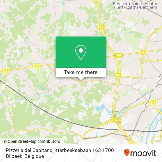 Pizzeria del Capitano, Itterbeeksebaan 163 1700 Dilbeek kaart