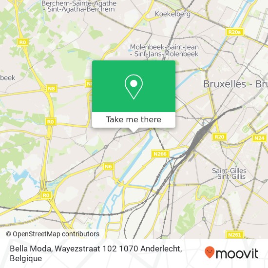 Bella Moda, Wayezstraat 102 1070 Anderlecht kaart