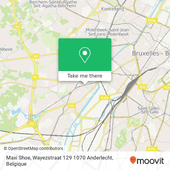 Maxi Shoe, Wayezstraat 129 1070 Anderlecht kaart