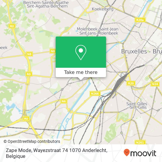 Zape Mode, Wayezstraat 74 1070 Anderlecht kaart