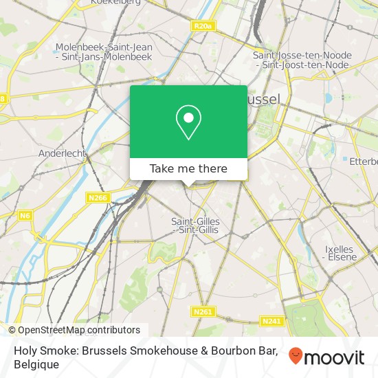 Holy Smoke: Brussels Smokehouse & Bourbon Bar, Hallepoortlaan 1060 Sint-Gillis kaart