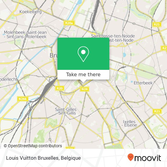 Louis Vuitton Bruxelles, Grotehertstraat 1000 Brussel kaart