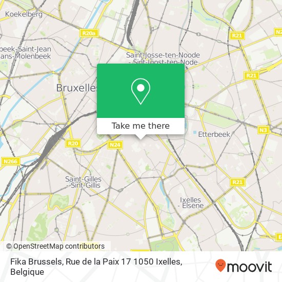 Fika Brussels, Rue de la Paix 17 1050 Ixelles kaart