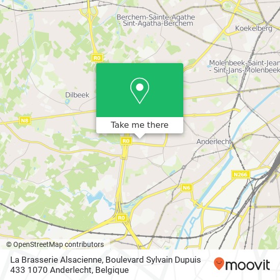 La Brasserie Alsacienne, Boulevard Sylvain Dupuis 433 1070 Anderlecht kaart