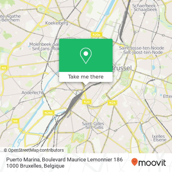 Puerto Marina, Boulevard Maurice Lemonnier 186 1000 Bruxelles kaart