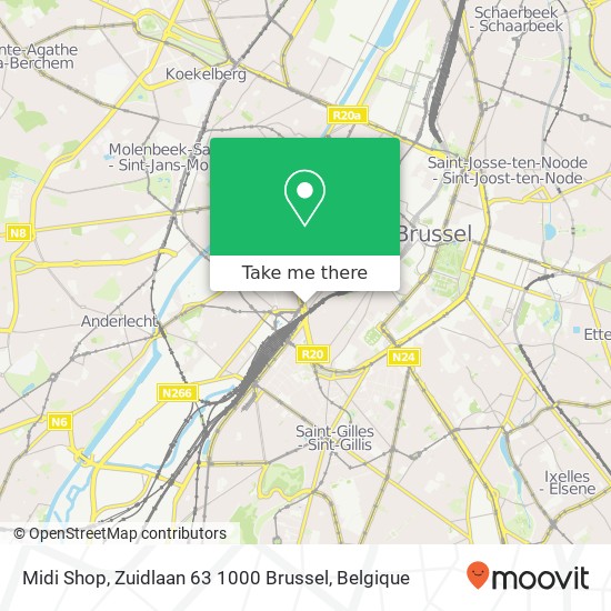 Midi Shop, Zuidlaan 63 1000 Brussel kaart