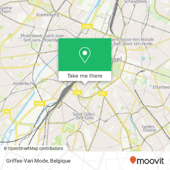 Griffes-Vari Mode, Vossenplein 5 1000 Brussel kaart