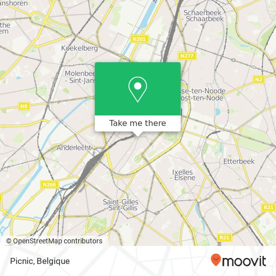 Picnic, Place de la Chapelle 16 1000 Brussel kaart