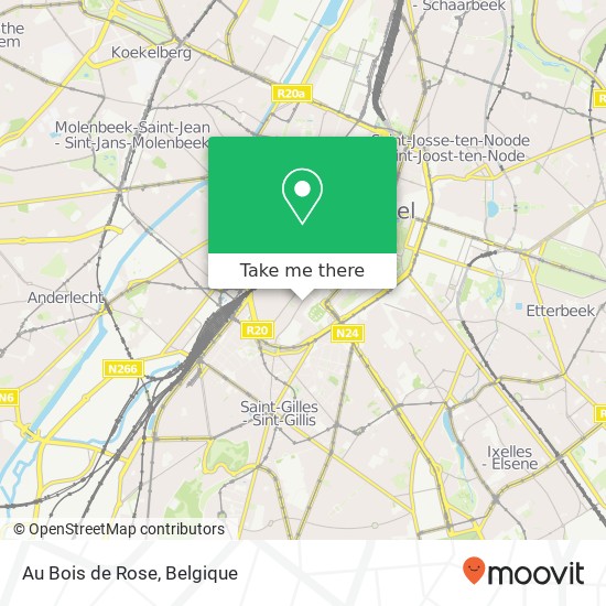 Au Bois de Rose, Hoogstraat 200 1000 Brussel kaart