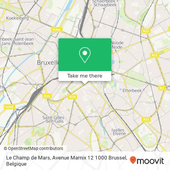 Le Champ de Mars, Avenue Marnix 12 1000 Brussel kaart