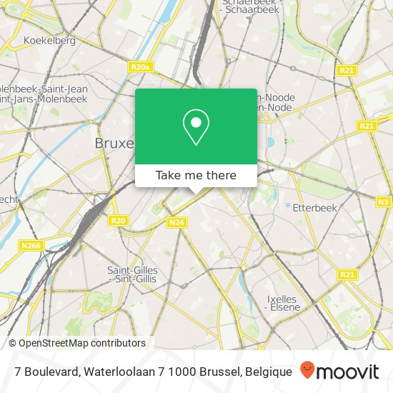 7 Boulevard, Waterloolaan 7 1000 Brussel kaart