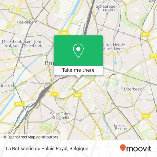 La Rotisserie du Palais Royal, Bodenbroekstraat 18 1000 Brussel kaart