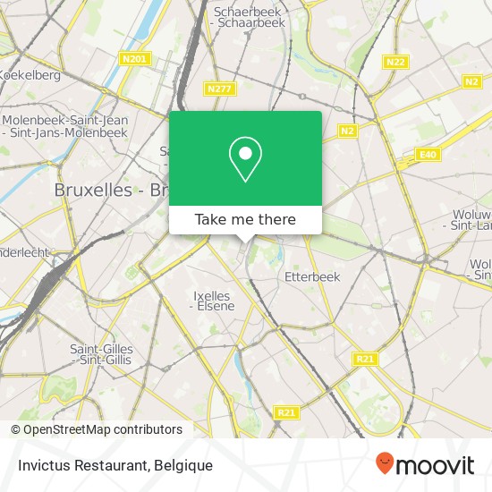 Invictus Restaurant, Rue de Trèves 42 1050 Ixelles kaart