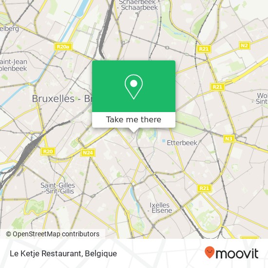 Le Ketje Restaurant, Place du Luxembourg 4 1050 Ixelles kaart