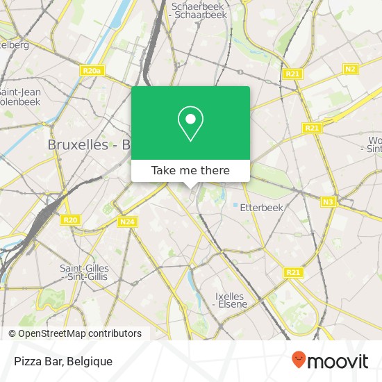 Pizza Bar, Rue du Luxembourg 66 1000 Bruxelles kaart