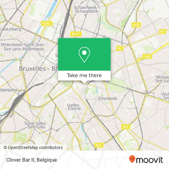 Clover Bar II, Rue d'Arlon 43 1000 Bruxelles kaart