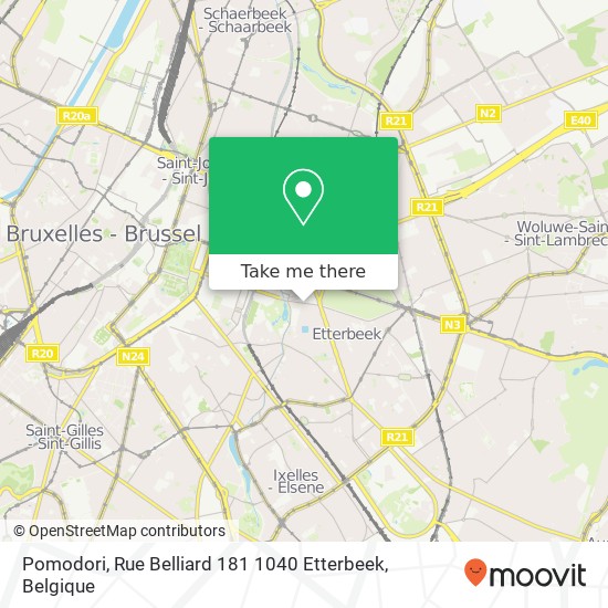 Pomodori, Rue Belliard 181 1040 Etterbeek kaart