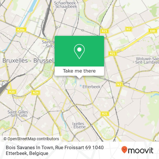 Bois Savanes In Town, Rue Froissart 69 1040 Etterbeek kaart