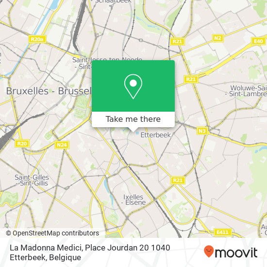 La Madonna Medici, Place Jourdan 20 1040 Etterbeek kaart