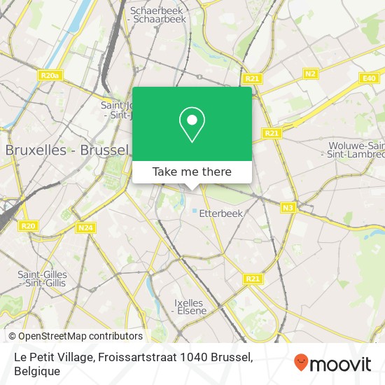 Le Petit Village, Froissartstraat 1040 Brussel kaart