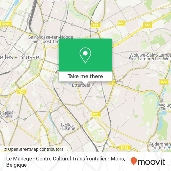 Le Manège - Centre Culturel Transfrontalier - Mons kaart