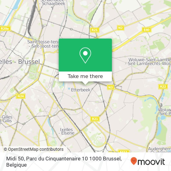 Midi 50, Parc du Cinquantenaire 10 1000 Brussel kaart