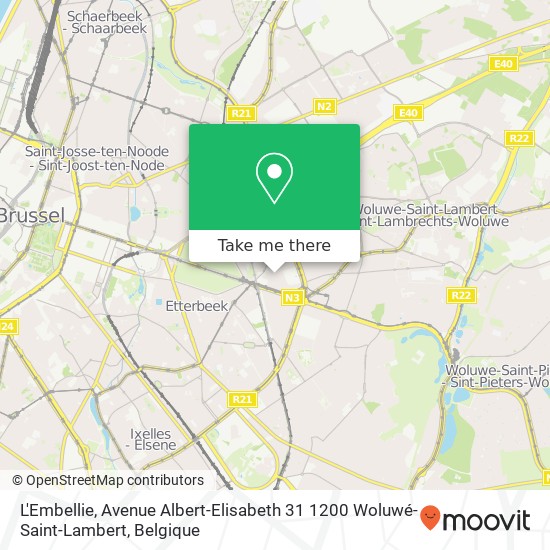 L'Embellie, Avenue Albert-Elisabeth 31 1200 Woluwé-Saint-Lambert kaart